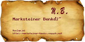 Marksteiner Benkő névjegykártya